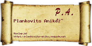 Plankovits Anikó névjegykártya
